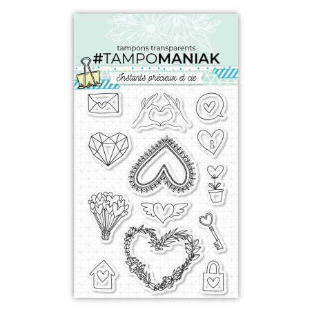 Tampon cœurs 2 - 10x15cm