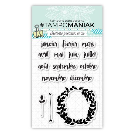 Juego de 15 sellos transparentes de Mes - 10x15 cm