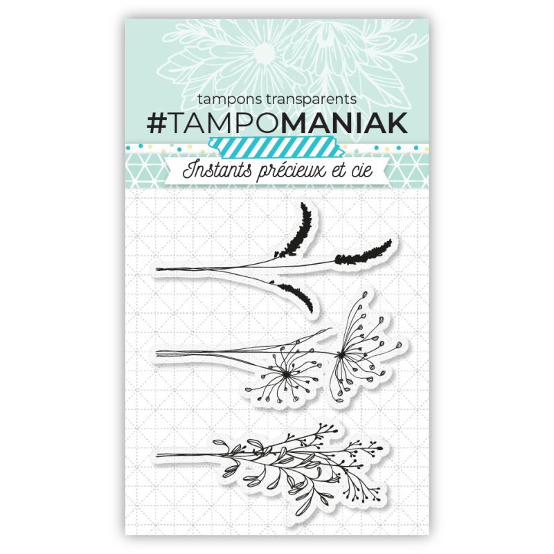 Tampon graminées 2 - 7,5x7cm