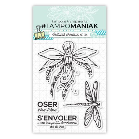 Juego de 4 sellos transparentes El hada positiva - 10x15 cm