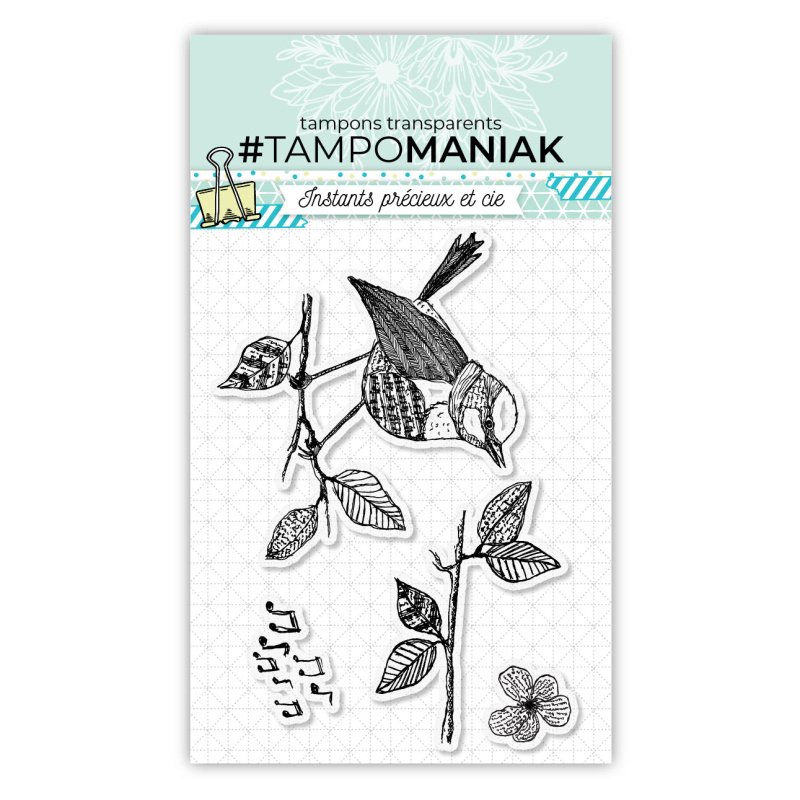 Set de 4 tampons clear oiseaux - 10x15cm