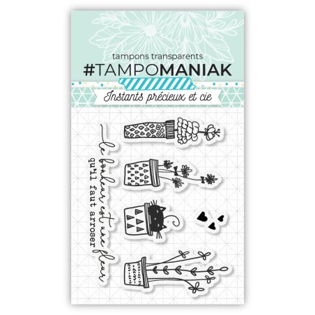 Tampon le bonheur est une fleur - 7,5x7cm