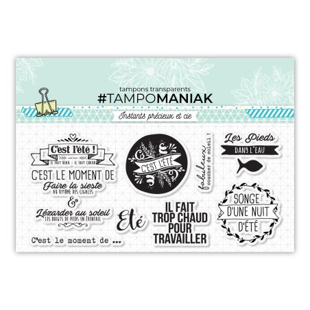 Set de 8 sellos transparentes Pies en el agua - 10x21cm