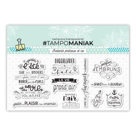 Set de 9 tampones clear Air du large - 10x21cm