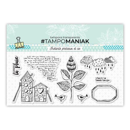 Set de 9 sellos transparentes Después de la lluvia - 10x21cm