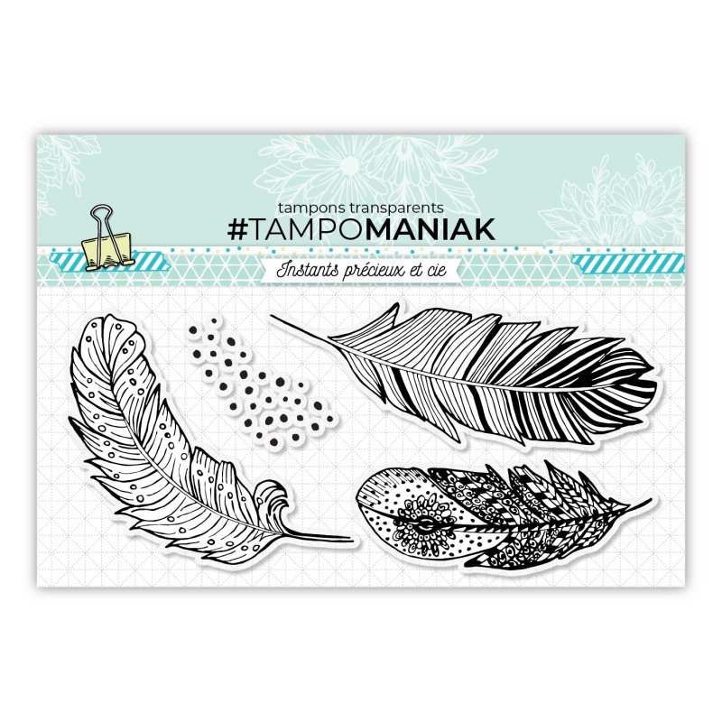 Tampons tampons plumes - 10x21cm