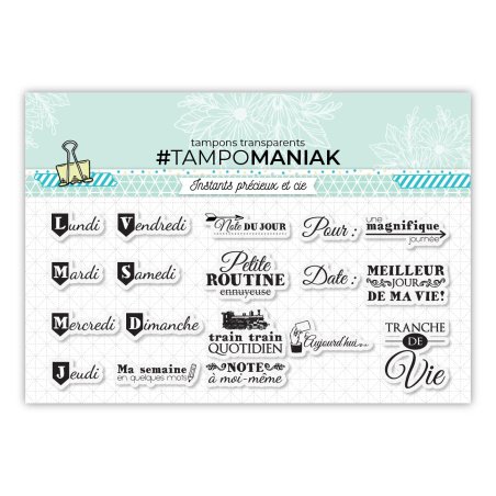 Juego de sellos transparentes diarios - 10x21cm