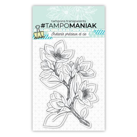 Tampon clear rameau fleuri 1 - 10x15cm