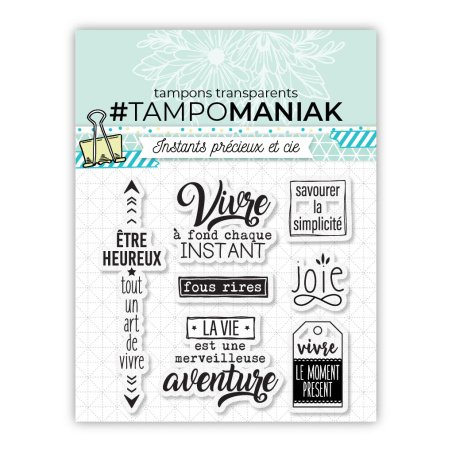 Tablero de sellos - Vive el momento - 10x10cm