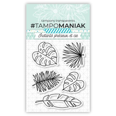 Tampons feuilles tropicales - 7,5x7cm