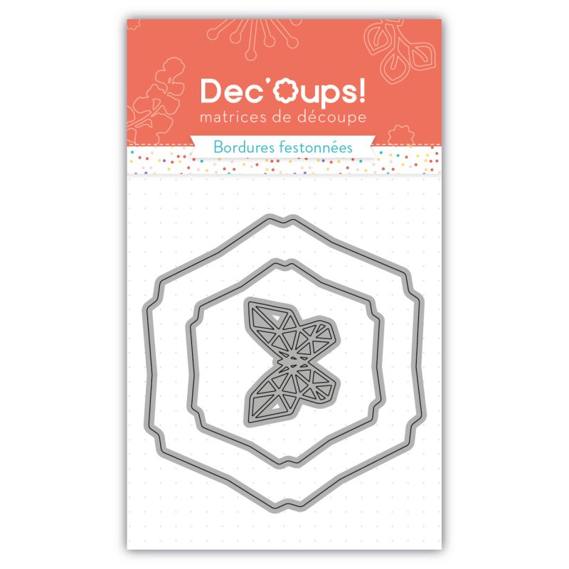 Set de 3 matrices de découpe combi cadres hexagones -10x15cm