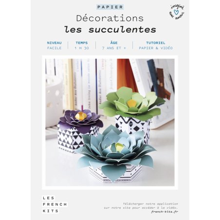 Kit pour créer 3 succulentes décoratives en papier