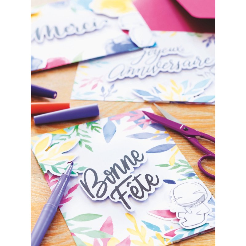 Kit pour créer 4 cartes aquarelles à offrir