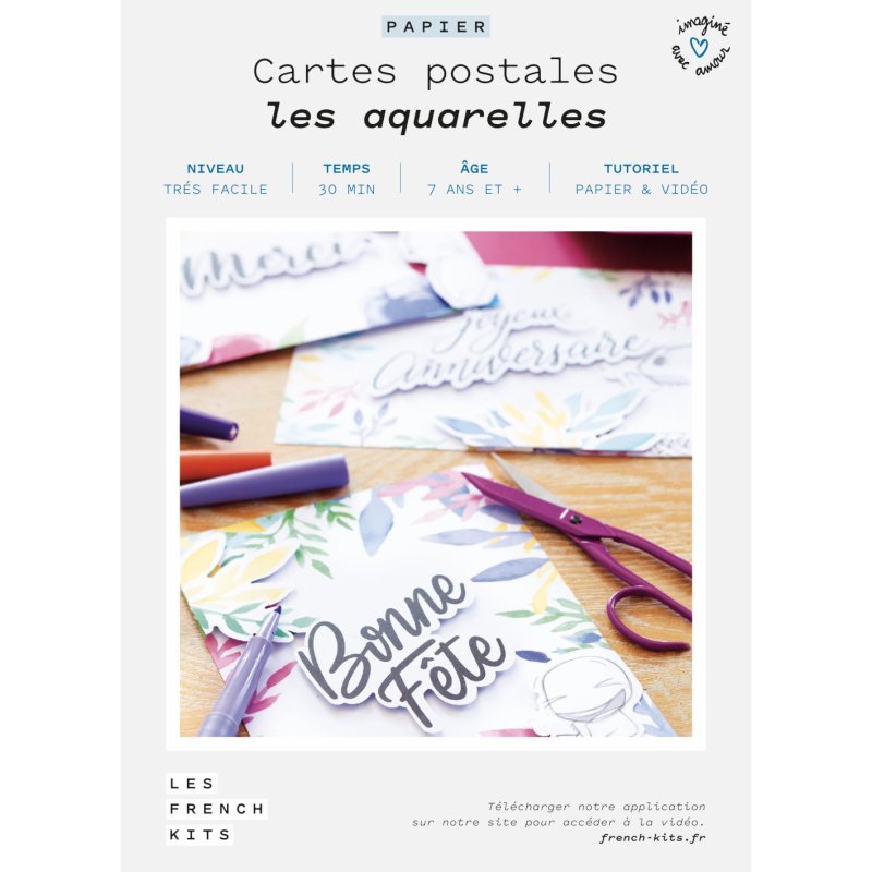 Kit pour créer 4 cartes aquarelles à offrir