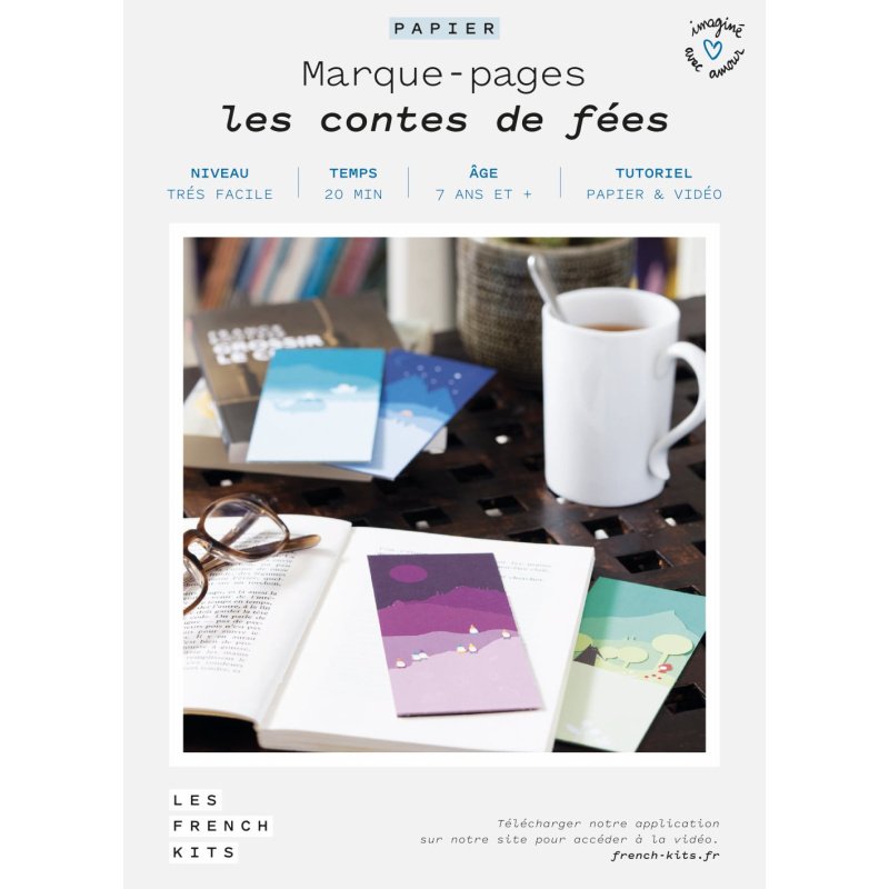 Kit pour créer 4 marques pages contes de fées en papier
