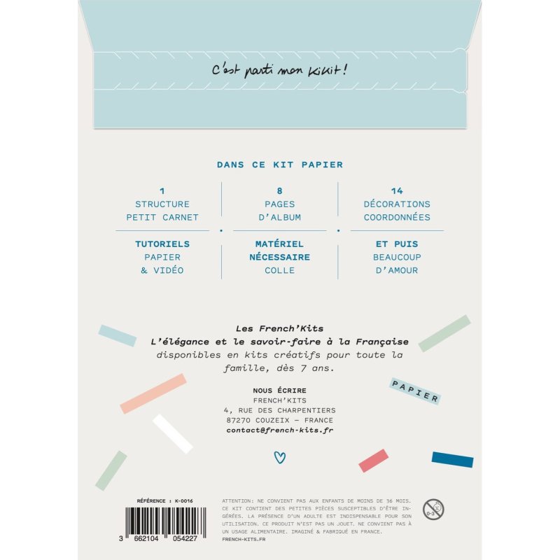Kit pour créer mini-album photo "La vie est belle" en papier