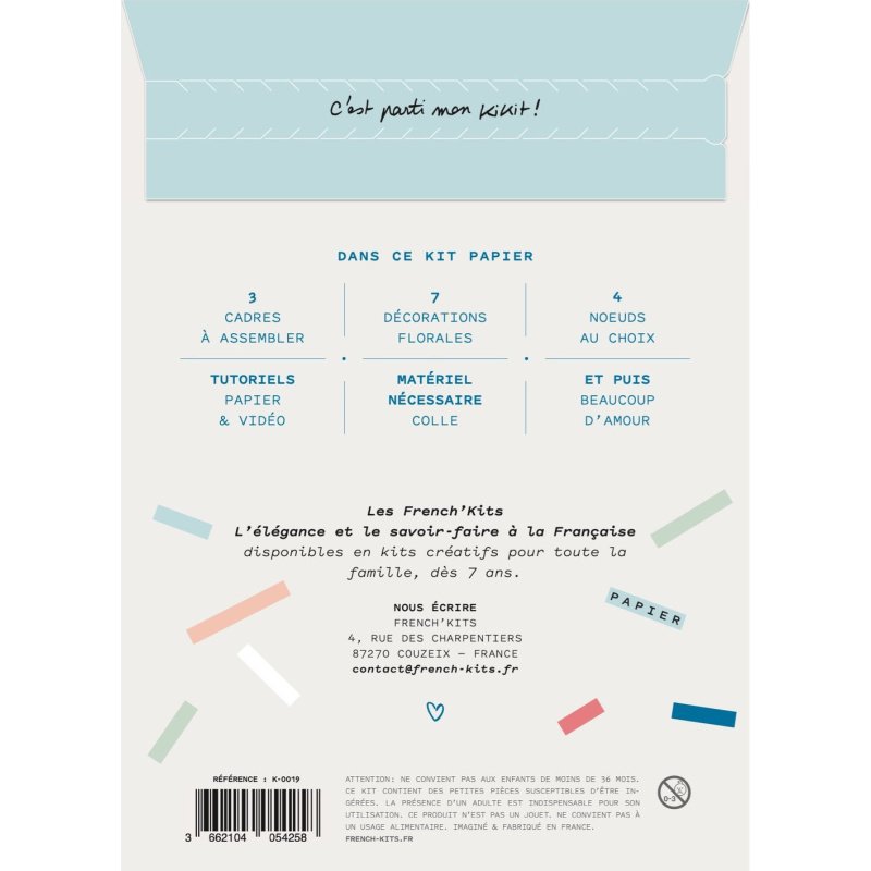 Kit pour créer un tryptique de cadres romantiques en papier