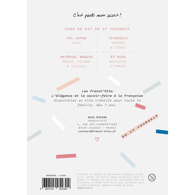 Kit Macramé Marque pages -Noeuds personnalisé