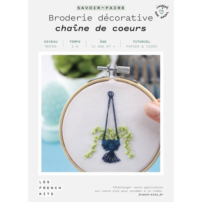 Kit Broderie Green - Chaîne de Coeurs