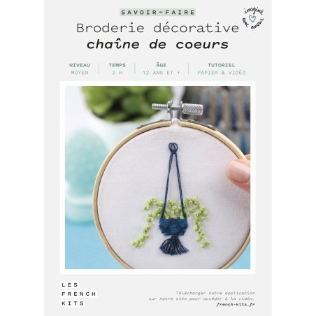 Kit Broderie Green - Chaîne de Coeurs