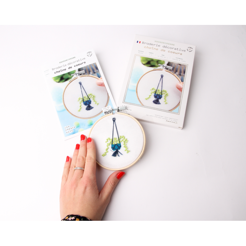 Kit Broderie Green - Chaîne de Coeurs