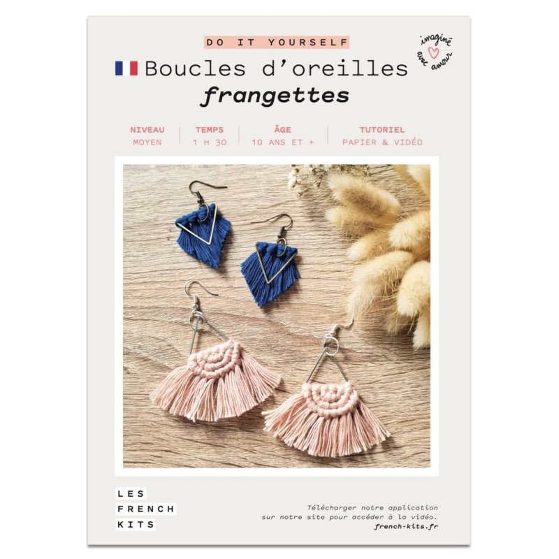 Kit Macramé Boucles d'oreilles - Franges