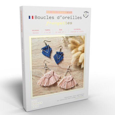 Kit Macramé Boucles d'oreilles - Franges