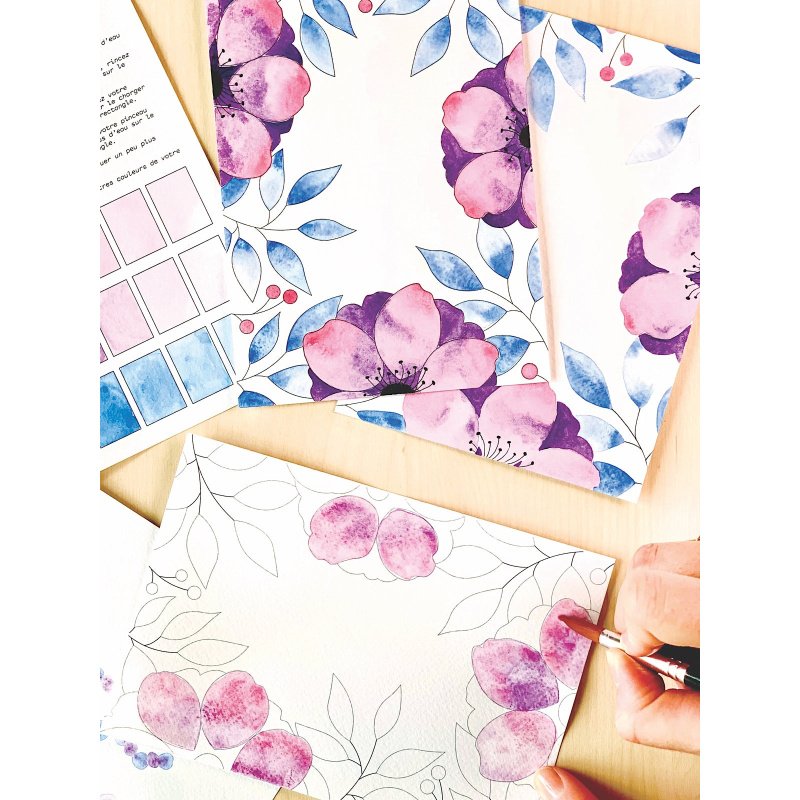 Kit Aquarelle Artisanale "Belles anémones"