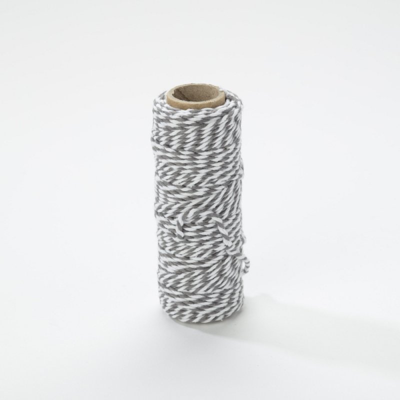 Bobine de fil bicolore Bakers Twine - 2mm x25m - Pewter grey