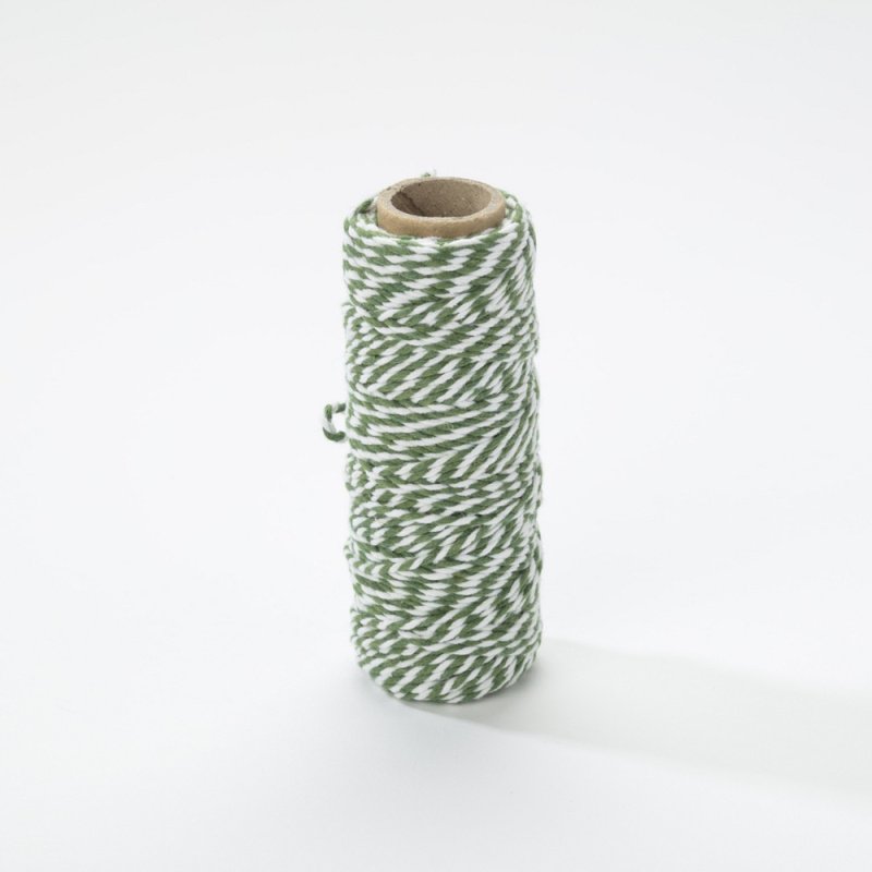 Bobine de fil bicolore Bakers Twine - 2mm x25m - Avocado Green