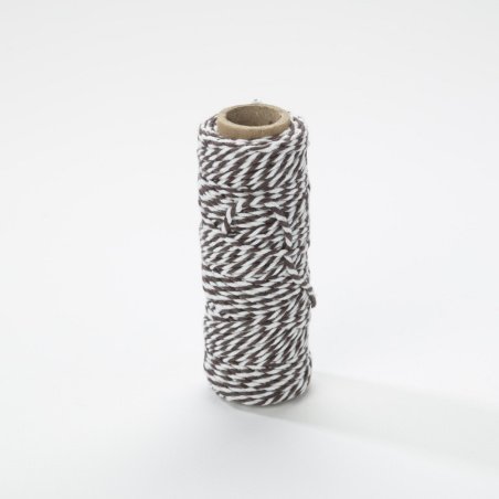 Bobine de fil bicolore Bakers Twine - 2mm x25m - Espresso Brown
