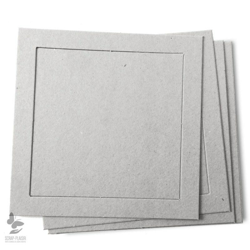 Lot de 4 cadres carrés en carton à décorer - 14,5 cm