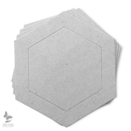 Lot de 4 cadres héxagone en carton à décorer - 14,5 cm