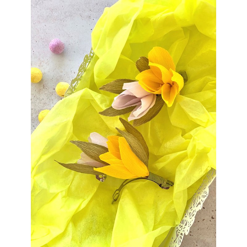 K-0098 - Duo de barettes - crocus et safran