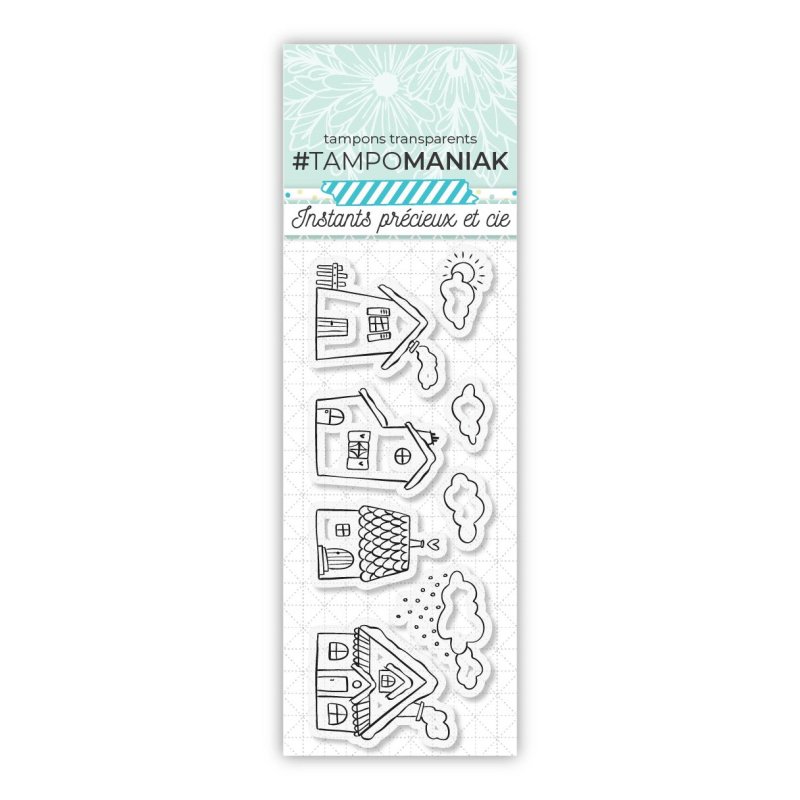 Set de 8 tampons maisons & maisonettes - 13x5,5cm
