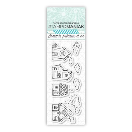 Set de 8 tampons maisons & maisonettes - 13x5,5cm