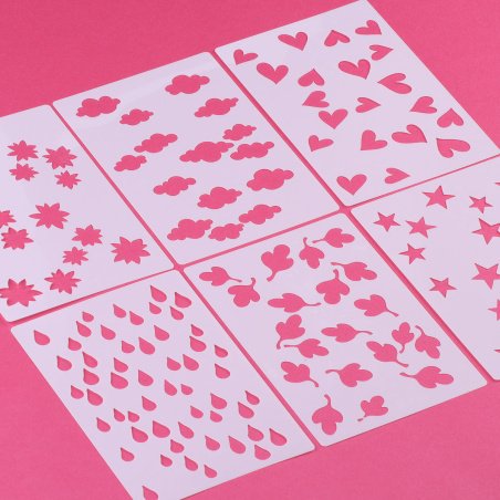 Lot de 6 pochoirs tendresses