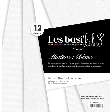 Set de 12 papiers Sultane Authentik - Blanc