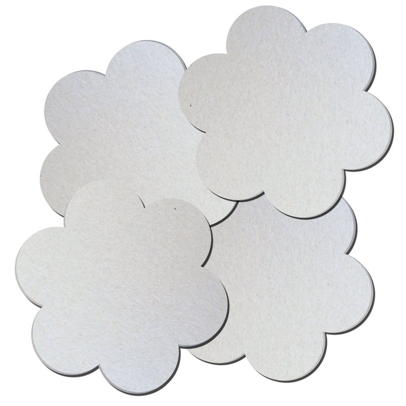 Lot de 4 fleurs en carton à décorer - 14 cm