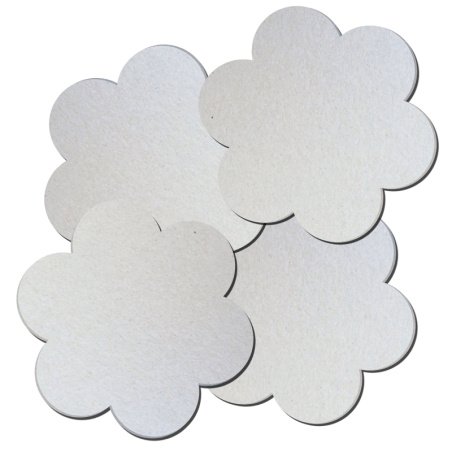 Set de 4 flores de cartón para decorar - 14 cm