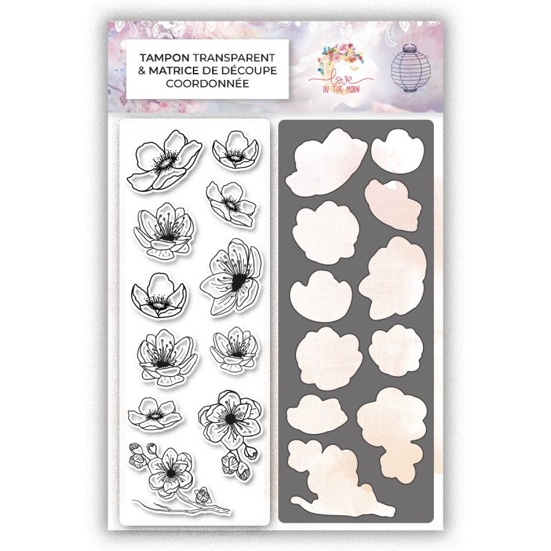 Combi tampons & matrices - Fleurs de cerisier